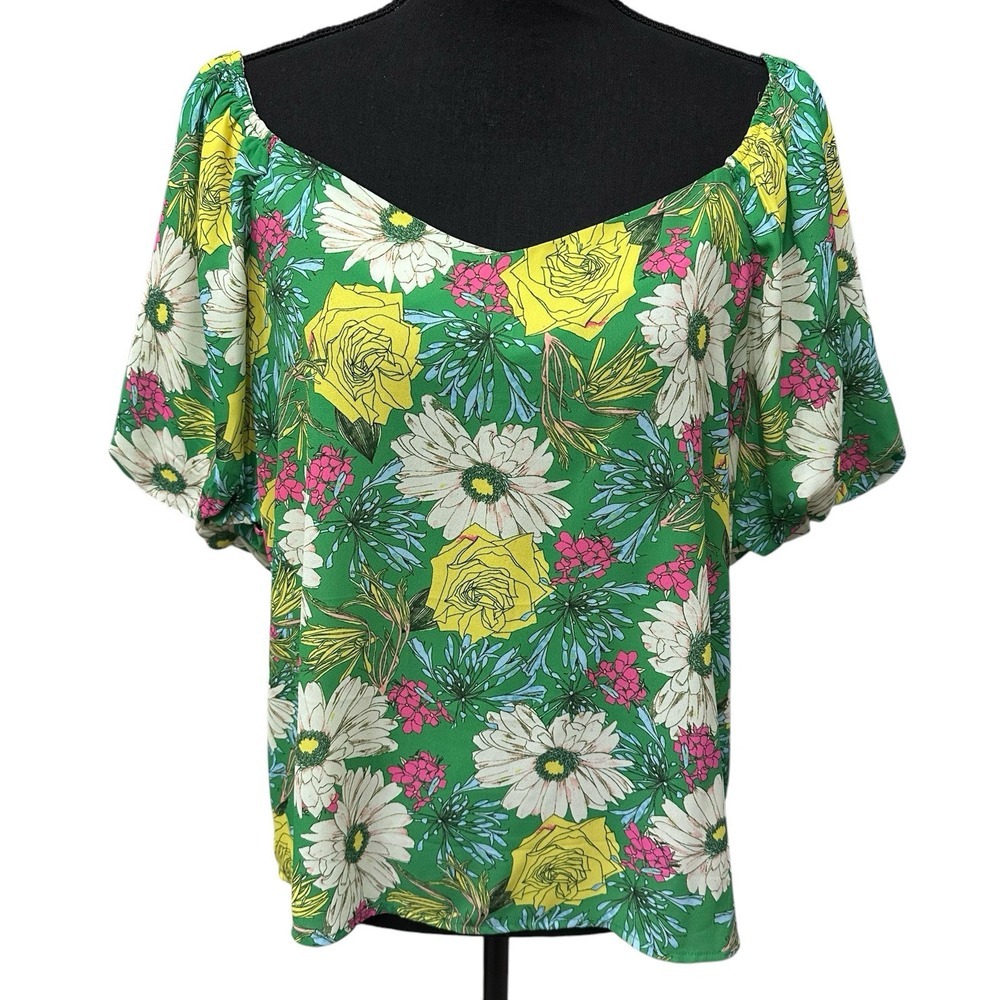 Flying Tomato Top Womens Size Medium Heart Of Marigold Woven Top Floral